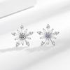 Light and Small Full of Zircon Stars Snowflake Design Sense 925 Silver Stud Earrings Versatile Jewelry