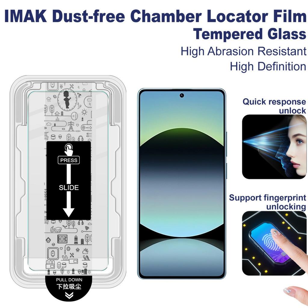 IMAK H Series For Xiaomi Redmi Note 14S 4G Tempered Glass Screen Protector Dust-free Installation Film (Fingerprint Unlock)