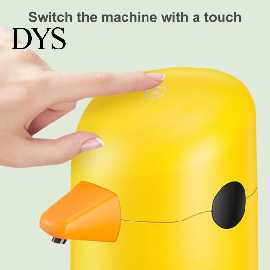 Gelber 220ml Seifenspender Cartoon Ente Design Nachfüllbar Batteriebetrieben Verstellbar Lagerung ABS Automatische Induktion Händedesinfektionsmittel für Küche