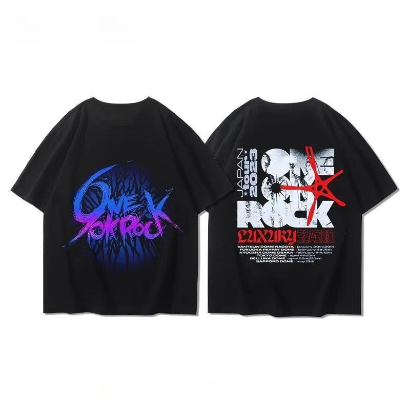 

One Ok Rock Band Hip Hop Heavy Metal Street Culture Oversize Personality Summer Jazz T-shirt Loose Casual T-shirt Men Women T... S разноцветный