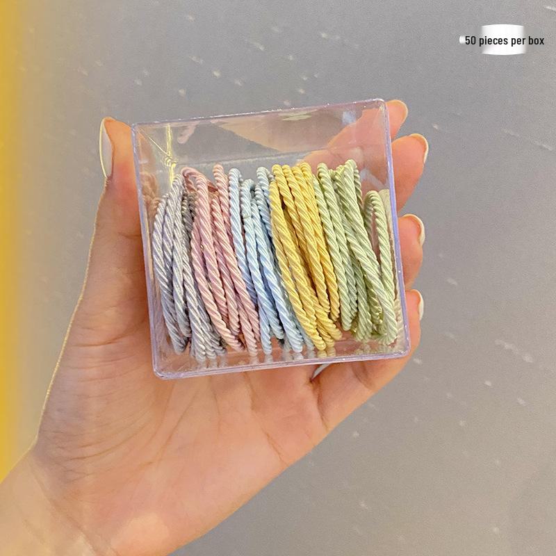 6-Pack Frosted Elastic Hair Rings - Durable, Simple Ponytail Bands for Women