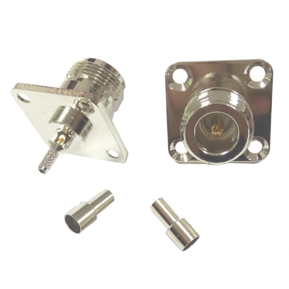 N socket for RG174 cable TO housing 4 screws