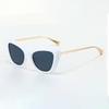 Sunglasses For Women Fashionable Cat Eye Shaped Golden Framed Glasses With High-End Design Showcasing Modern Style Sun Glasses