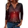 Women's Casual Fashionable Sexy Comfortable V-Neck Christmas Three-Quarter Sleeve Top