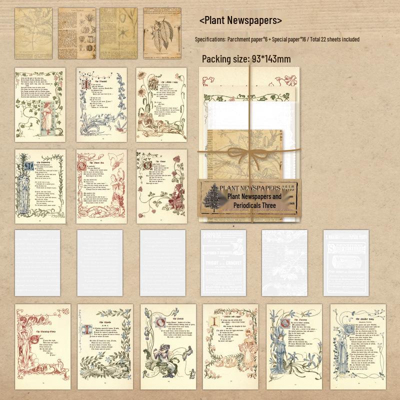 Mu Ran Retro Yellowed Tracing Paper Sticky Notes for DIY Collage & Journal Decoration.