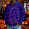 Men's Long Sleeve Loose Fit Casual T-Shirt for Halloween Party or Everyday Wear