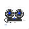 Car Double Head Folding Fan Air Circulation Low Noise Lightweight 2 Speeds Auto Cooling
