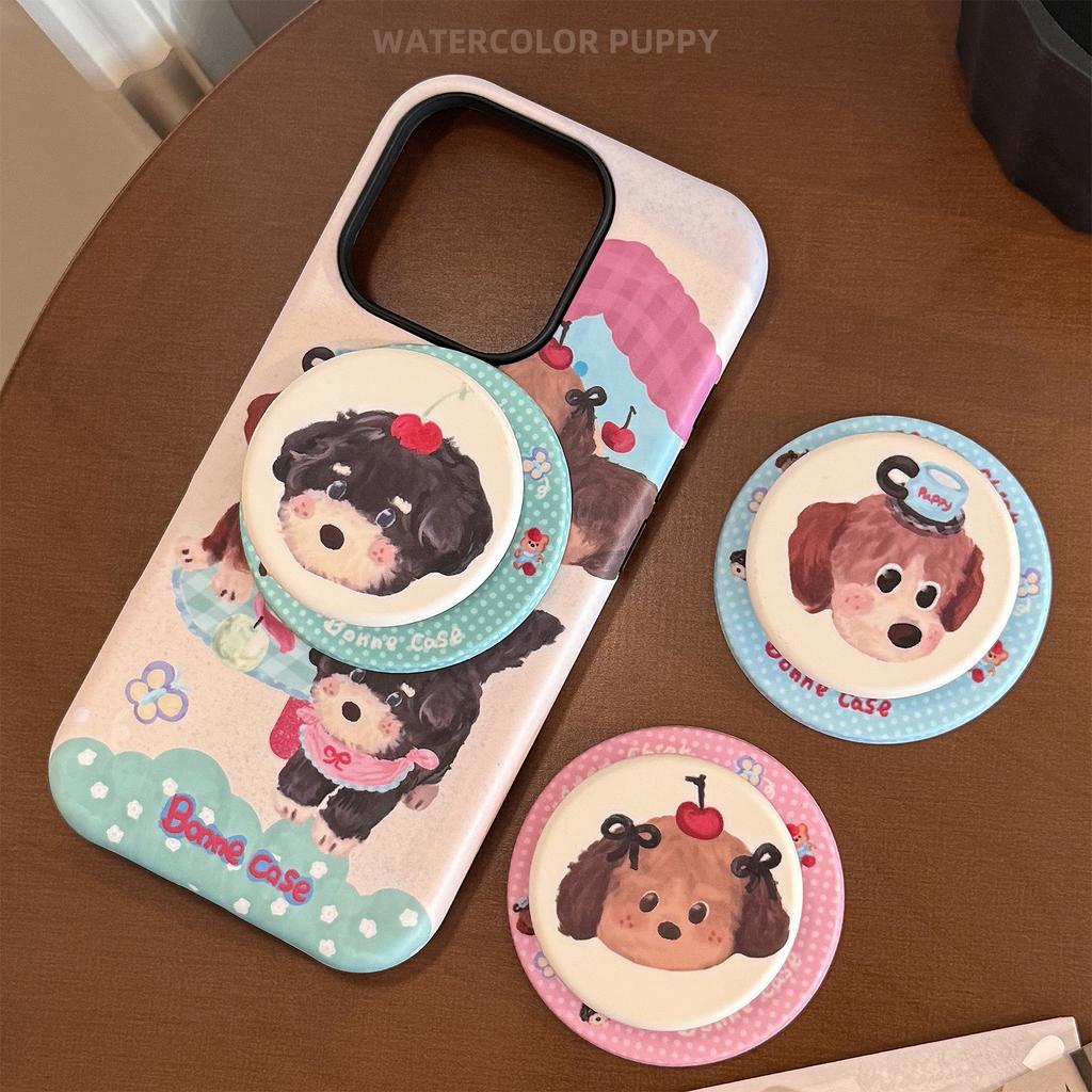 Magnetic Holder Mobile Phone Case for Apple for IPhone16 Film Color Puppy 15promax Hard 14 Creative 17