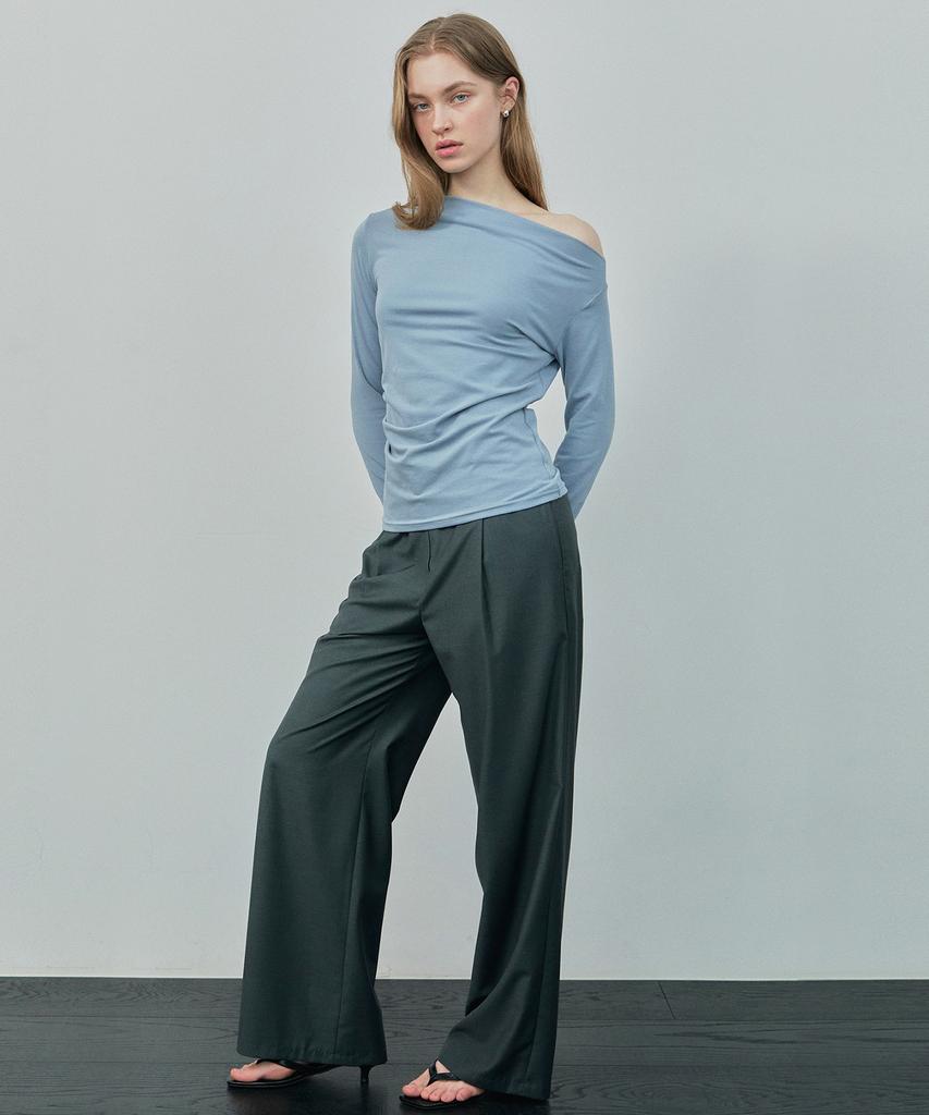 IHR Single-Pleat Wide Trousers / Charcoal