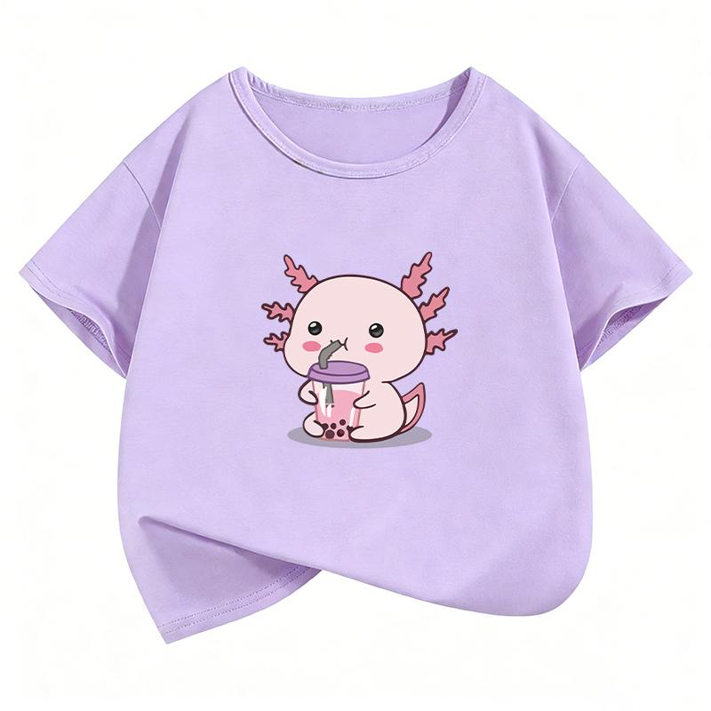 Summer Spring Soft Tee Kawaii Animal T Shirts Funny Manga Kids Childrens Tshirt Boys Girls Casual Top Tee