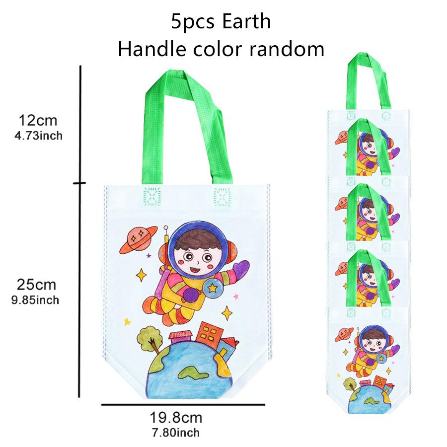 Non-woven Bag Cartoon Pattern Party Favors Festival Gift Environment Protection Painting Handbag Portable Storage Bag TMZ