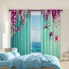2Pcs Blackout Flower Bird Print Curtains For Living Room Bedroom Office Kitchen Home Decor Room Decor Uv-Resistant