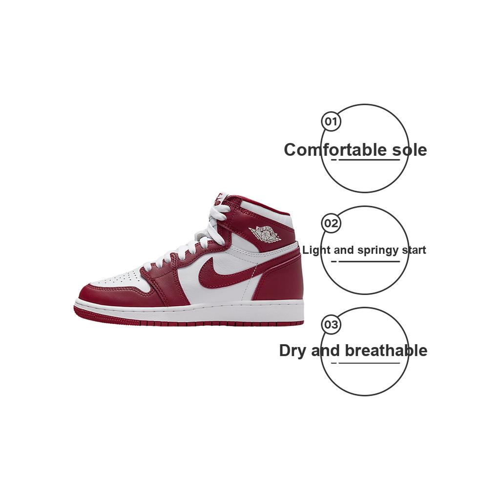 Air Jordan 1 Retro High OG GS Artisanal Red Dětské tenisky Bílá Týmově červená FD1437-160