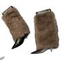 Women's winter imitation fur fox fur boots belt punk European and American tall tube 40 long tube snow boots shoes