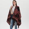 New retro women's split shawl autumn and winter imitation cashmere thickened warm knitted cape scarf batch