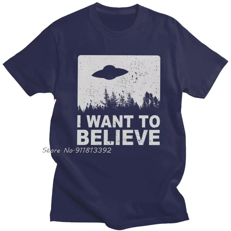 

Animal Harajuku Streetwear Stylish Male The X Files I Want To Believe Tshirt Unisex ONeck Cotton T Shirt Alien UFO Area 51 Tshirt L