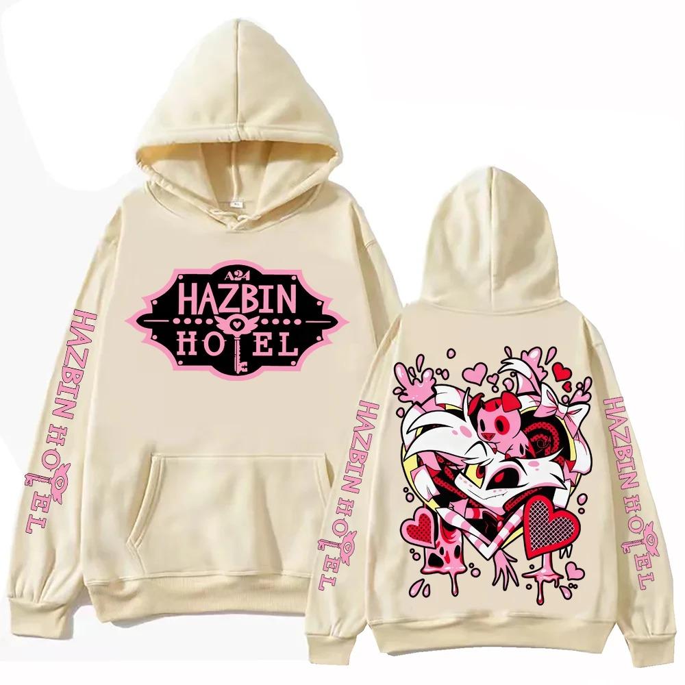 Hazbin Hotel Angel Dust Hoodie Man Woman Harajuku Long Sleeve Pullover Tops Sweatshirt Gift