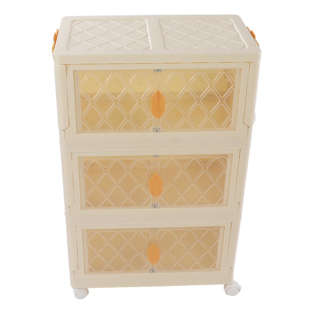 Double Opening Doors Large Storage Bins Plastic Collapsible Storage Bins Stackable Box with Lids Doors Wheels for Living Room Bedroom