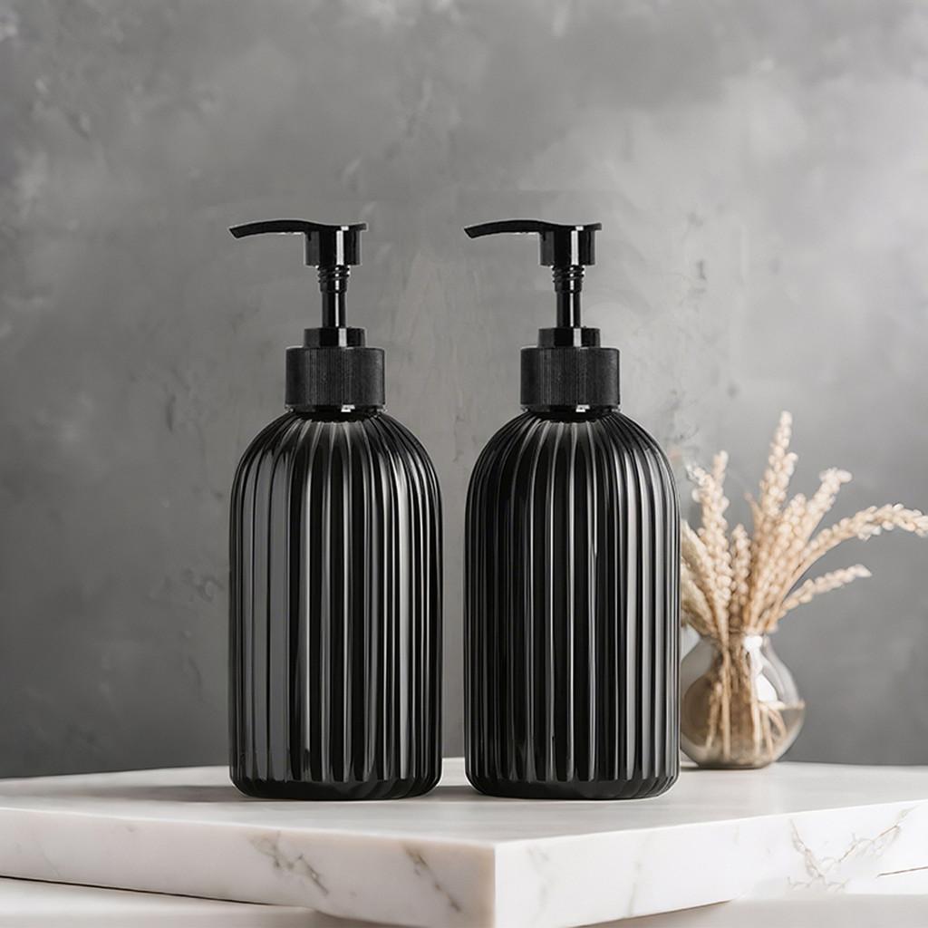 Distributeur de Savon Liquide à Bande de 500 ml avec Pompe avec Plateau Gel Douche Pour Salle de Bain Bouteille Rechargeable Shampoing Après-shampoing Lotion