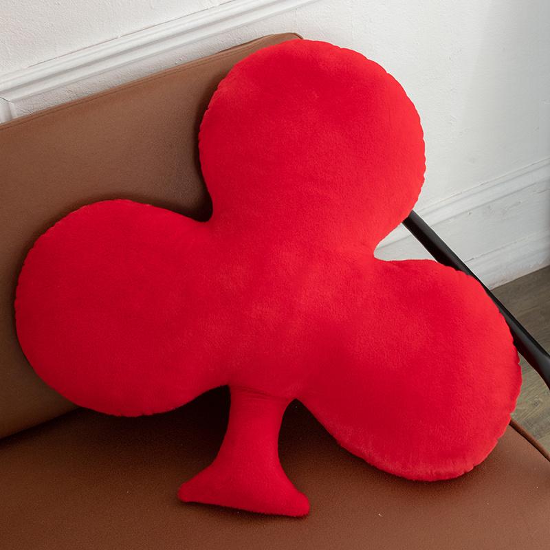 Squishy Down Cotton Stuffed Poker Plush Pillow Soft Red Black Spade Diamond Heart Club Back Support Sofa Chair Bed Decor Gift