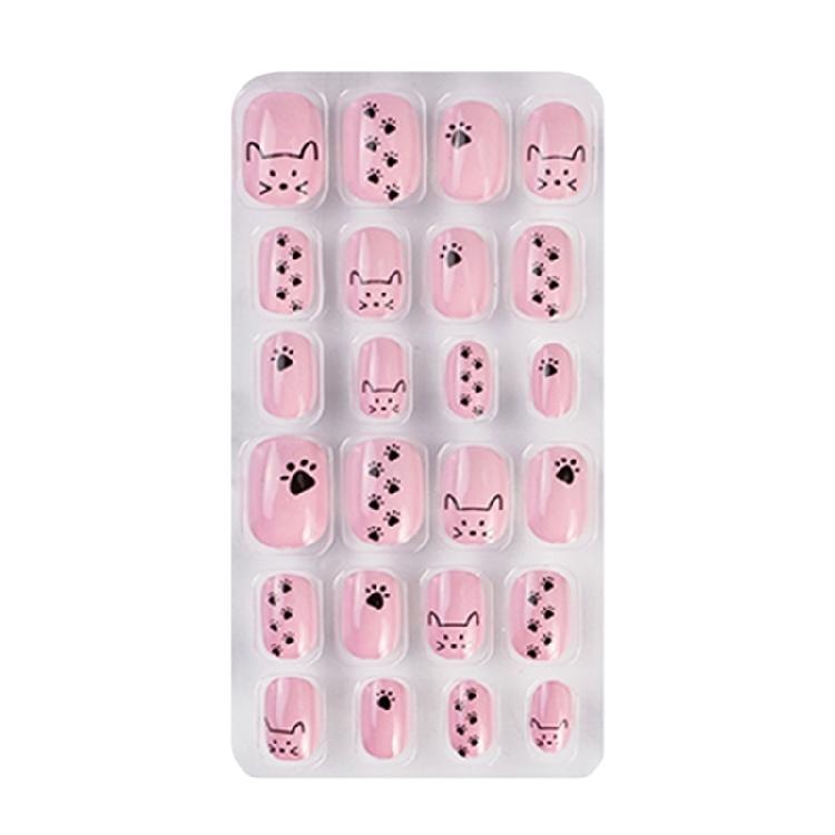 Nalepovací nehty Dětské Růžové Jednoduchý vzor Falešné nehty Nail Art Falešné nehty Nalepovací