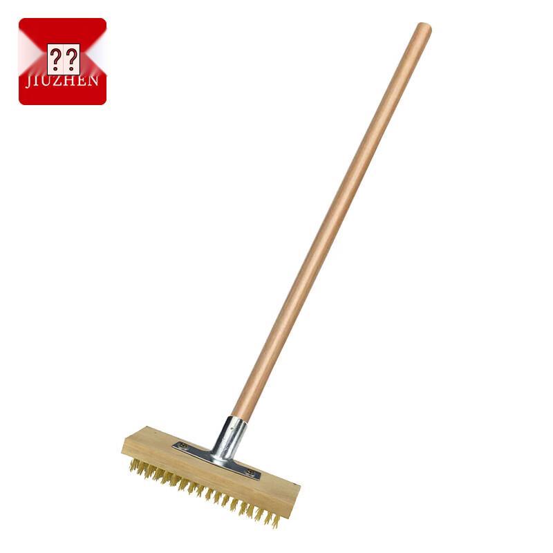 JiuZhen Long Handle Hard Bristle Steel Wire Brush