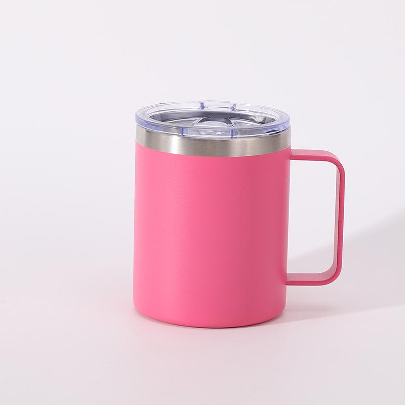 12oz Stainless Steel Vacuum Insulated Tumbler with Transparent Lid and Handle