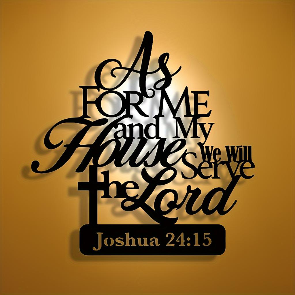 1pc "As for Me and My House We Will Serve the Lord" Metal Wall Art, Inspirational Religious Decor, Home Decor Plaque