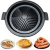 8 Inch Cast Iron Grill Pan with Dual Handles Frying Pan Non-Stick Griddle Round for Open Fire and Gas Stoves