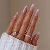 24 Pcs Almond Press On Nails Ballerina Colorful Ribbon Design Fake Nails With Glue Removable Nail Art Tips