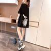 Summer Pure Cotton Women's T-shirts Cute Cartoon Print Hip Hop Streetwear Casual T-Shirt Female Harajuku Oversized Short Sleeve White Y2k Tops