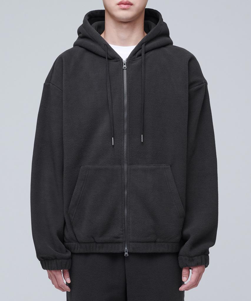 Musinsa Standard Oversized Polar Fleece Hooded Zip-Up [Dark Gray]
