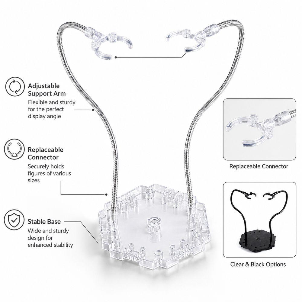 Replaceable Connectors Action Figure Stand Adjustable Arm Model Support Stand  Model Display