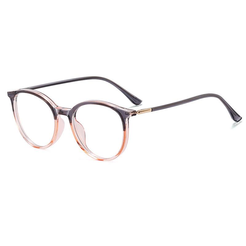 Women's Transparent Prescription Eyeglasses Anti- Blue Lightweight TR90 Stylish Round Reading Eyeglasses Frames Men's Computer Eyewear + 1 +3+