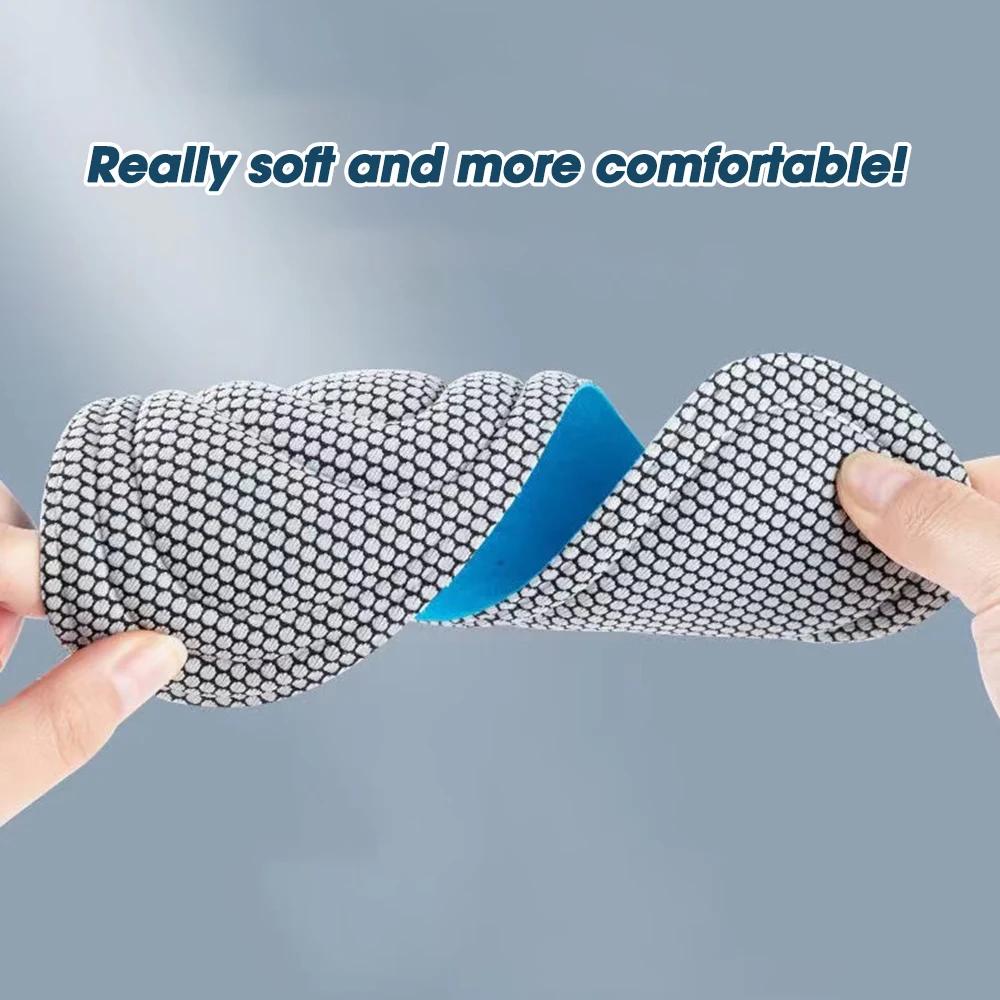 2/4pcs Memory Foam Orthopedic Insoles for Shoes Men Women Nano Antibacterial Deodorization Insole Sweat Absorption Running Cushion