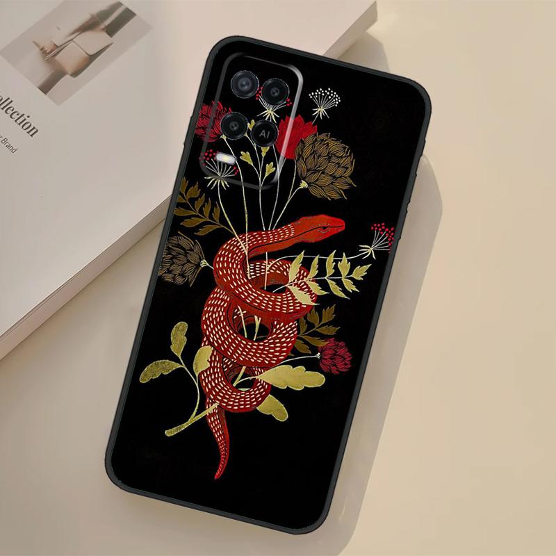 

Snake Flower Case For Oppo A17 A57 A77 A74 A54 A94 A78 A98 A18 A60 A80 A40 A38 A58 A96 A76 A16 A15 A5 Pro OPPO A57s