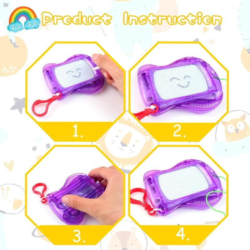 Kids Magnetic Doodle Board Keychain Portable LCD Writing Tablet Mini Drawing Pad Travel Toy Educational Erasable Gift
