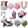 Special-Shaped Cow Balloon Farm Theme Party Balloon Arrangement Cow Pattern Aluminum Film Balloon Ranch Wind