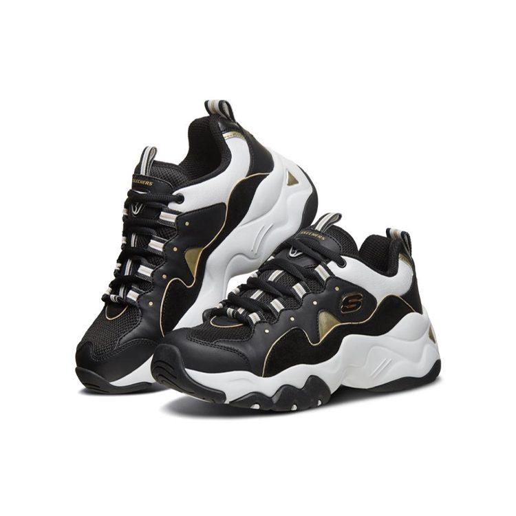 Skechers D'lites 3.0 Sneakers Black/White/Gold Women's 88888374-BKGD