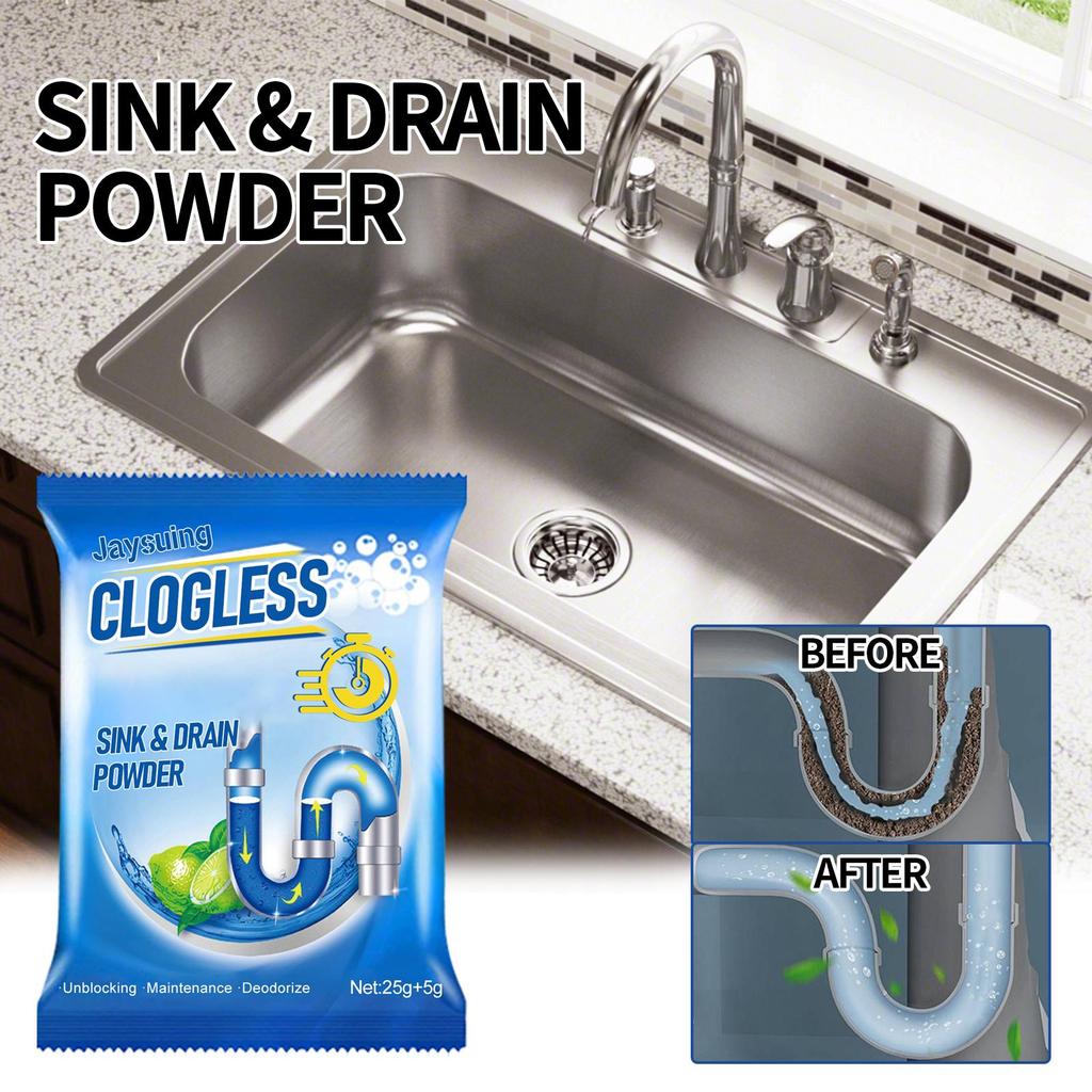 Drain cleaner; toilet sink kitchen bathroom drain pipe clog stain deodorization quick unclogging cleaning decontamination
