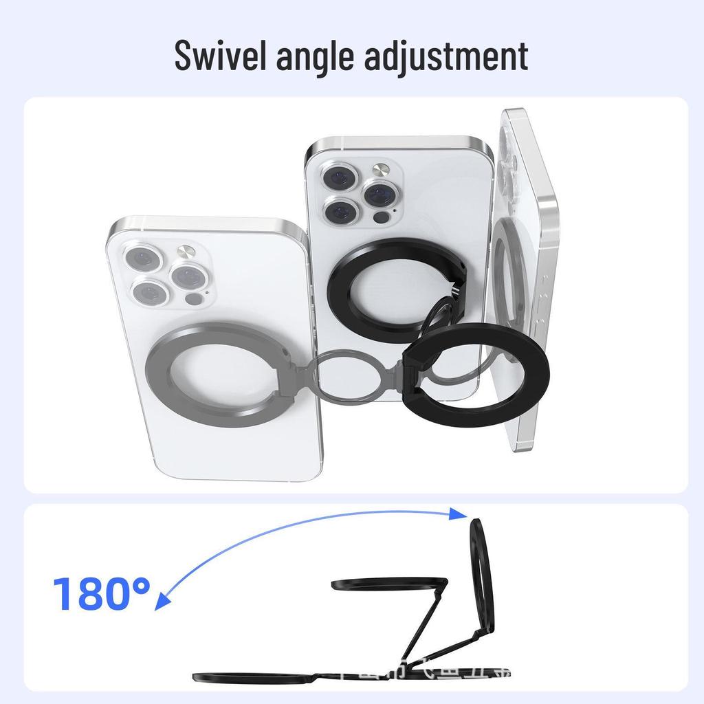 Dual-Sided MagSafe Magnetic Phone Holder with Aluminum Alloy Ring Stand