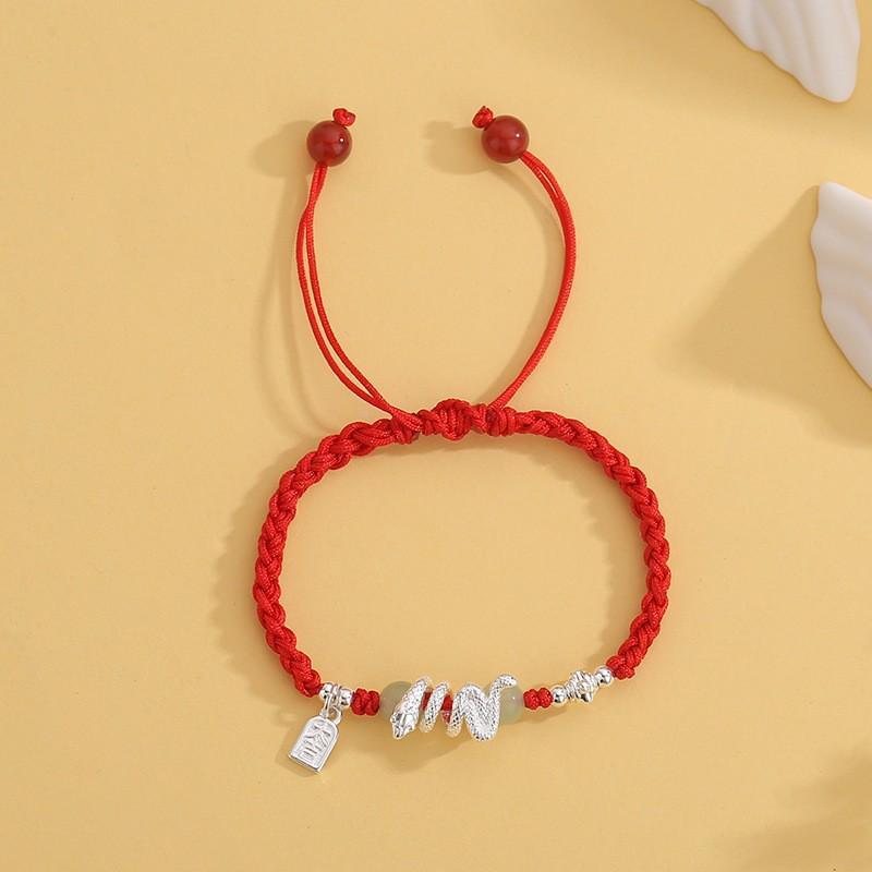 Chinesisches Tierkreiszeichen Rotes Schnur Sicherheitsverschluss Armband für Männer und Frauen - Handgeflochtenes Design