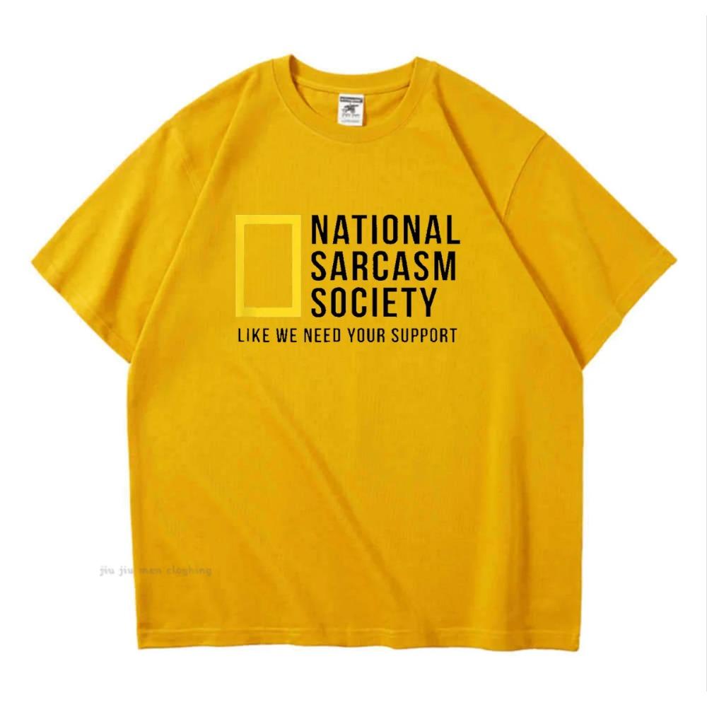 National Sarcasm Society Lustiges Sarkastisches Herren Damen T-Shirt Buchstabenaufdruck Tops T-Shirt Baumwolle Herren Übergröße Lässiges Oberteil T-Shirt