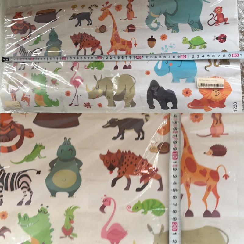 Zebra Cute Tiger Giraffe Cartoon Animal Pattern Wall Decor Stickers For Kid Room