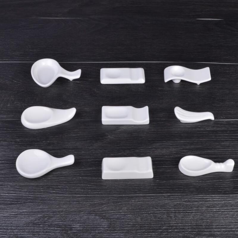 Pure White Ceramic Chopstick & Spoon Rest