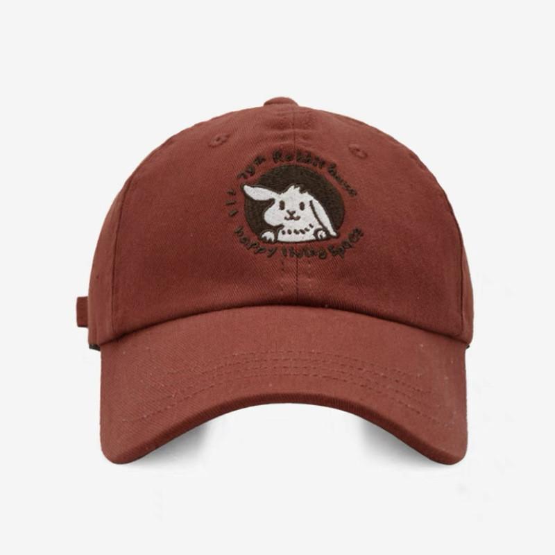 Baseball Peaked Cap Hat Rabbit Embroidery Pattern Uv Protection Design Unisex