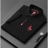 Šedé business casual polo tričko s vyšívanými detaily z nežehlivé látky