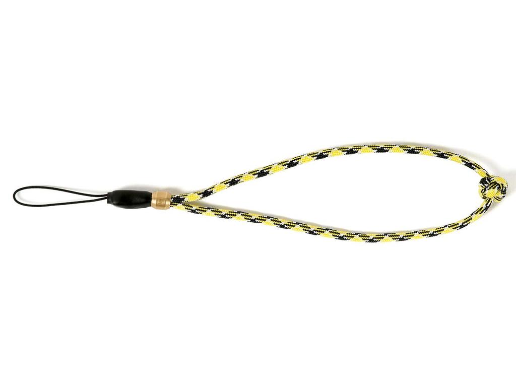 ARTISAN&ARTIST ACAM-P04HYLBK Paracord and Brass Multi-Hand Strap Camera Strap, Yellow/Black, Made In Japan