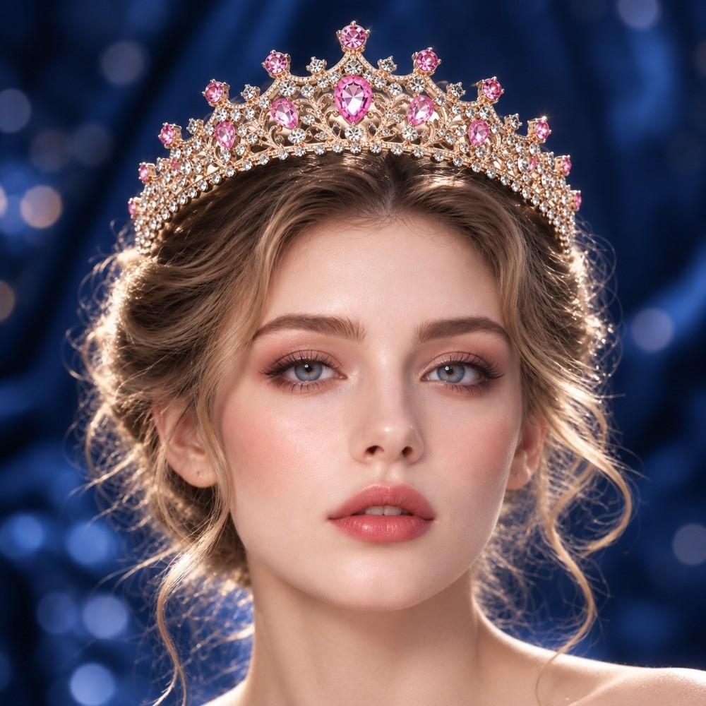 Baroque Style Princess Headband Gold Plated Bridal Tiara Fairy Rhinestone Headband  Pageant
