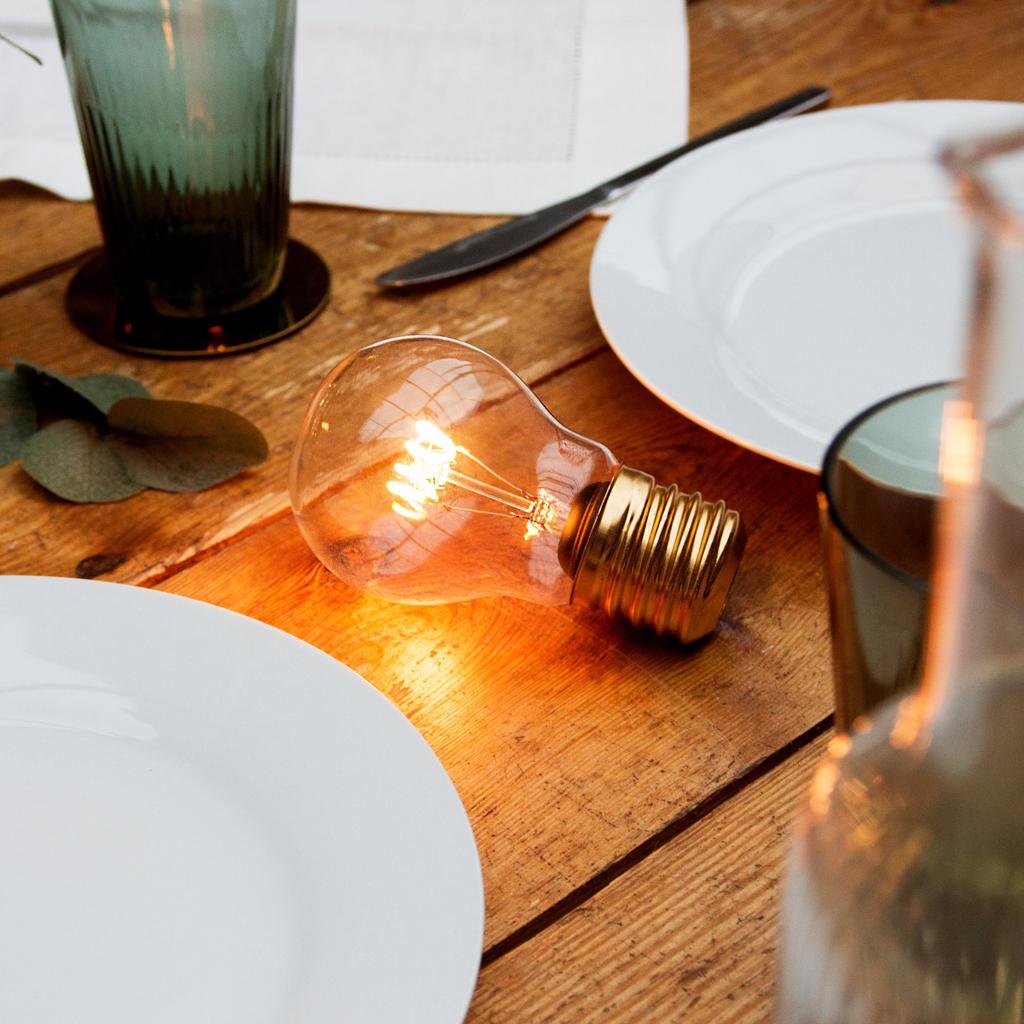 SUCK UK LED Table Filament USB Tabletop Lamp, Cordless, Rechargeable,